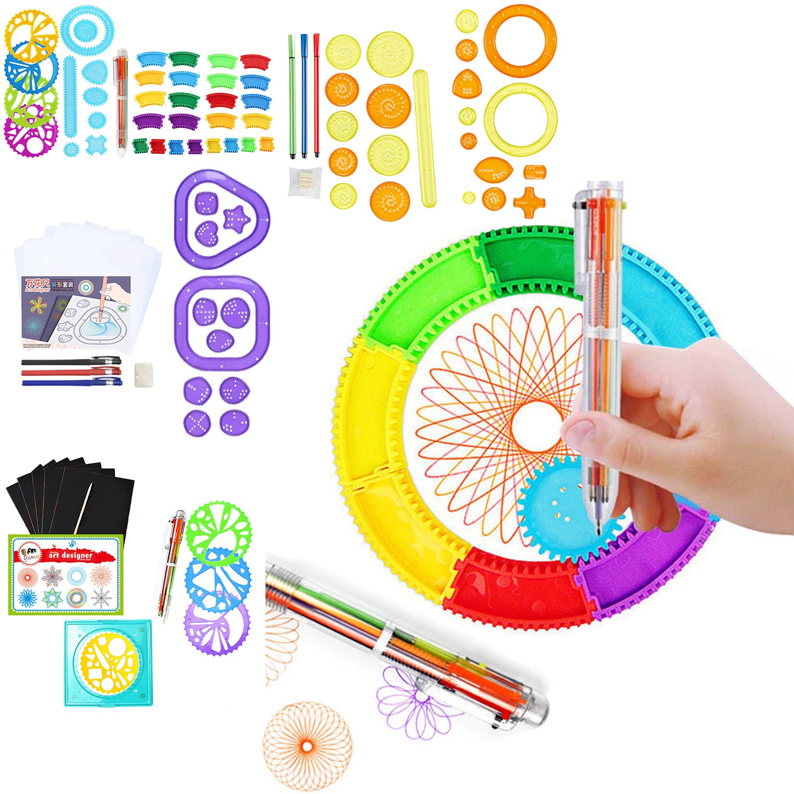 Kids Education Kit - Conjunto de Spirografos Coloridos para Crianças,