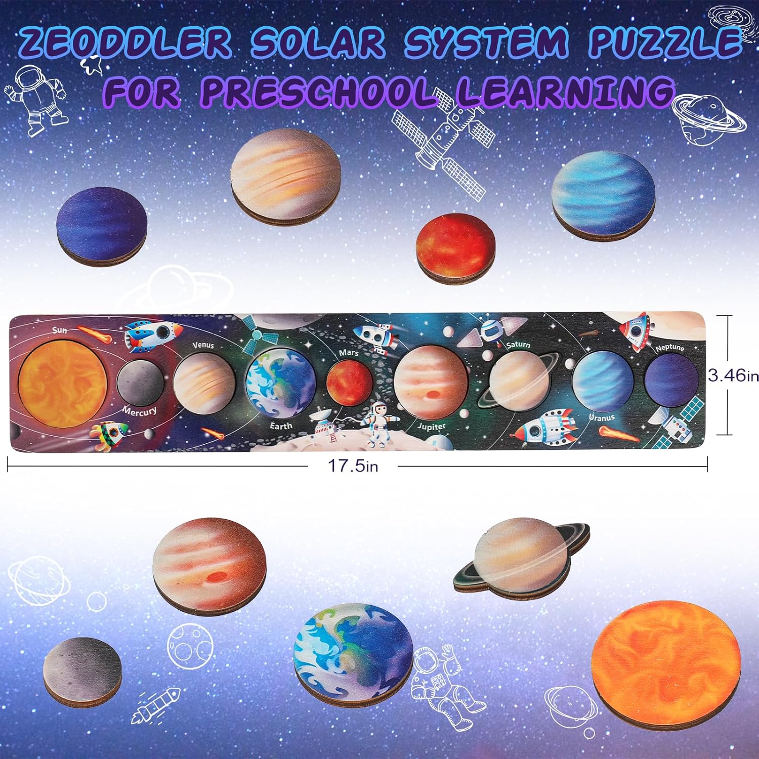 Crianças de madeira espaço pla - Solar System Model avaliação e preço