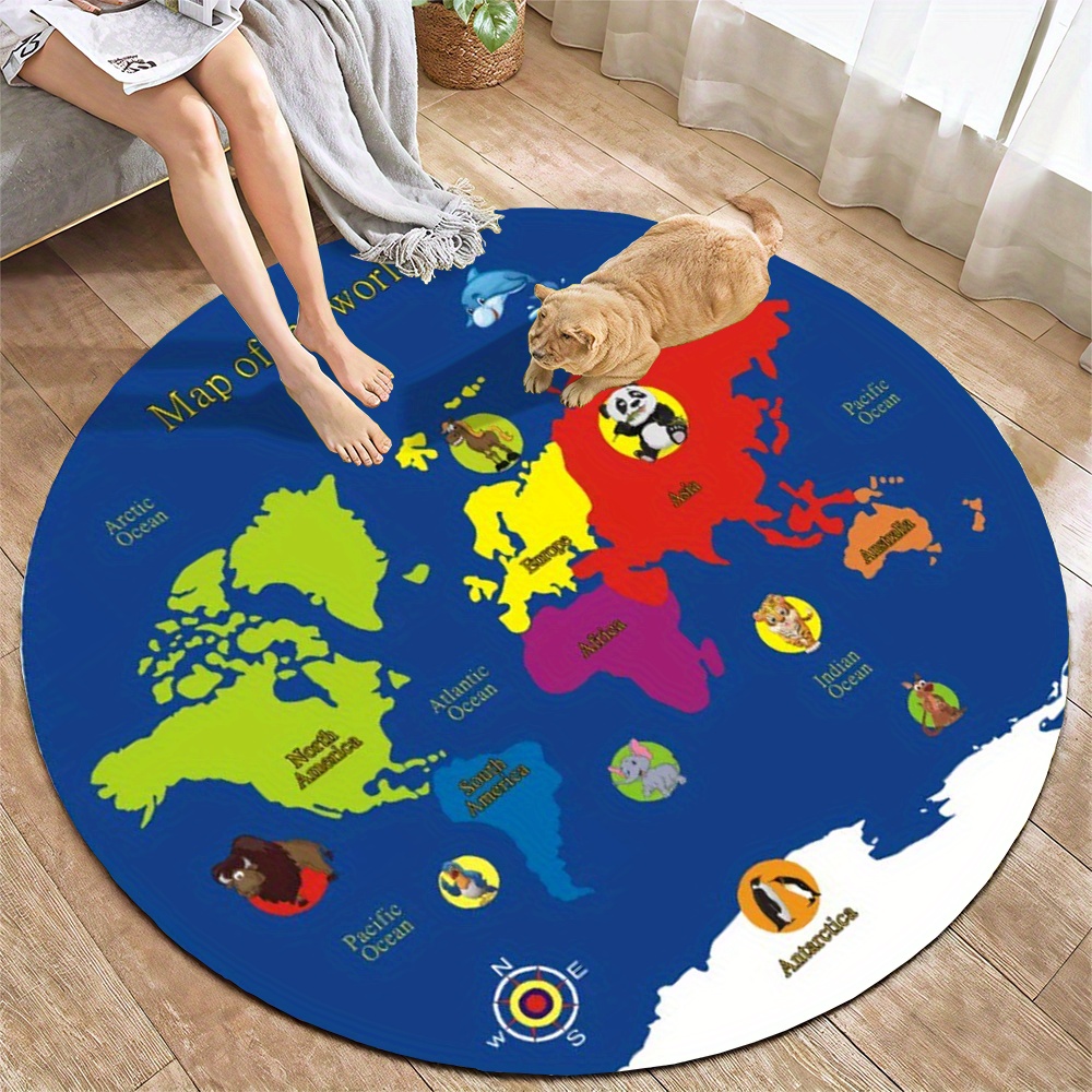 Tapete Redondo Mapa Mundial de - Kids Education Room avaliação e preço