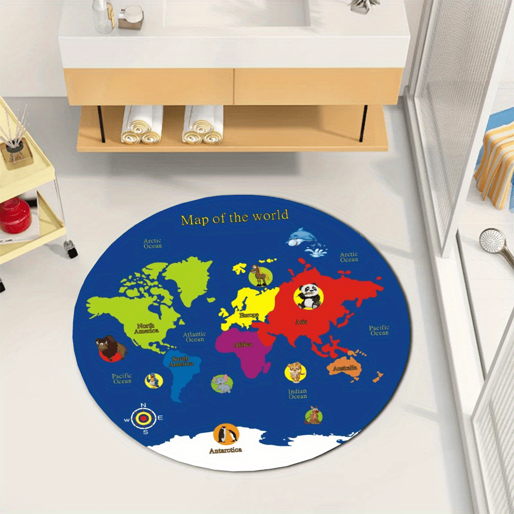 Tapete Redondo Mapa Mundial de - Kids Education Room avaliação e preço